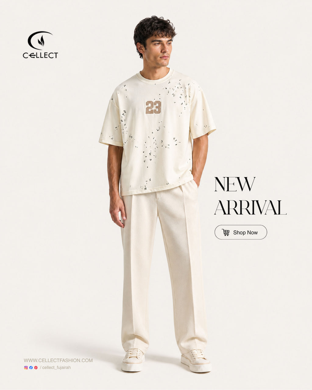 #23 Paint Splatter Tee — Off White