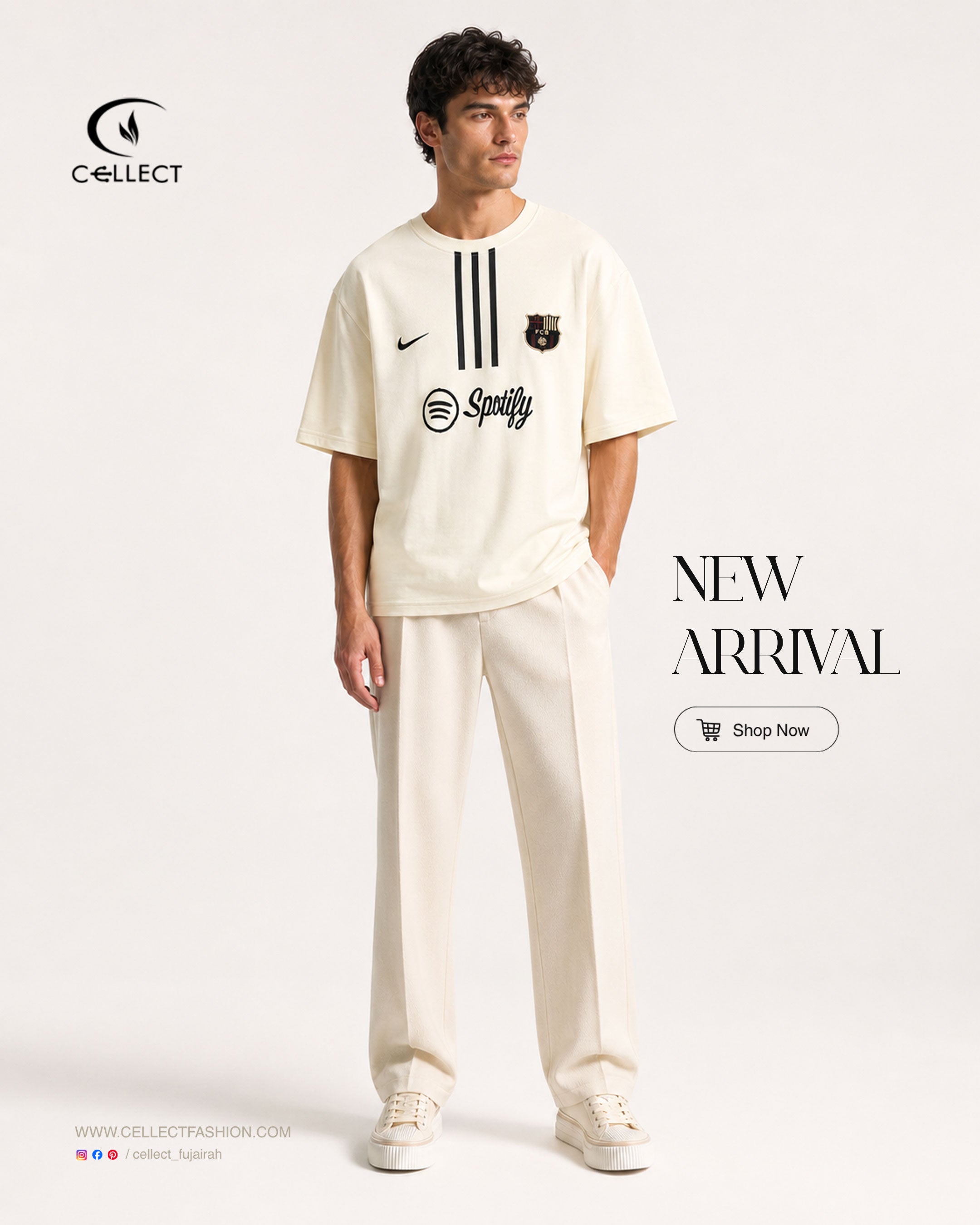 FC Barcelona x Spotify Tee — Off White