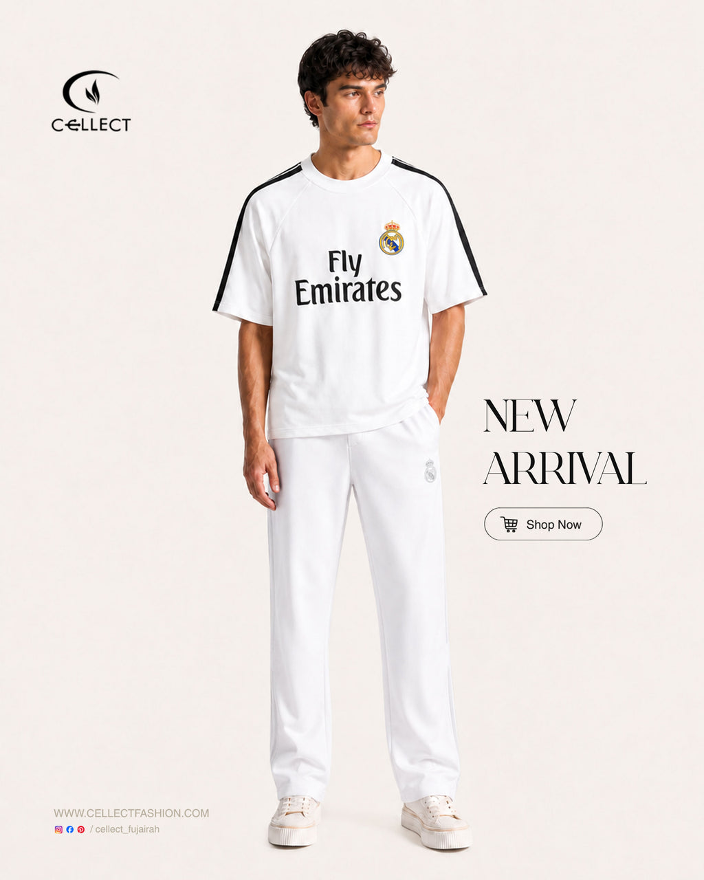 Real Madrid Fly Emirates Tee — White