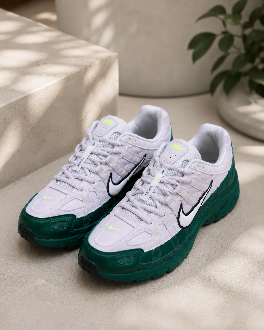 Nike P-6000 — White/Dark Green/Volt