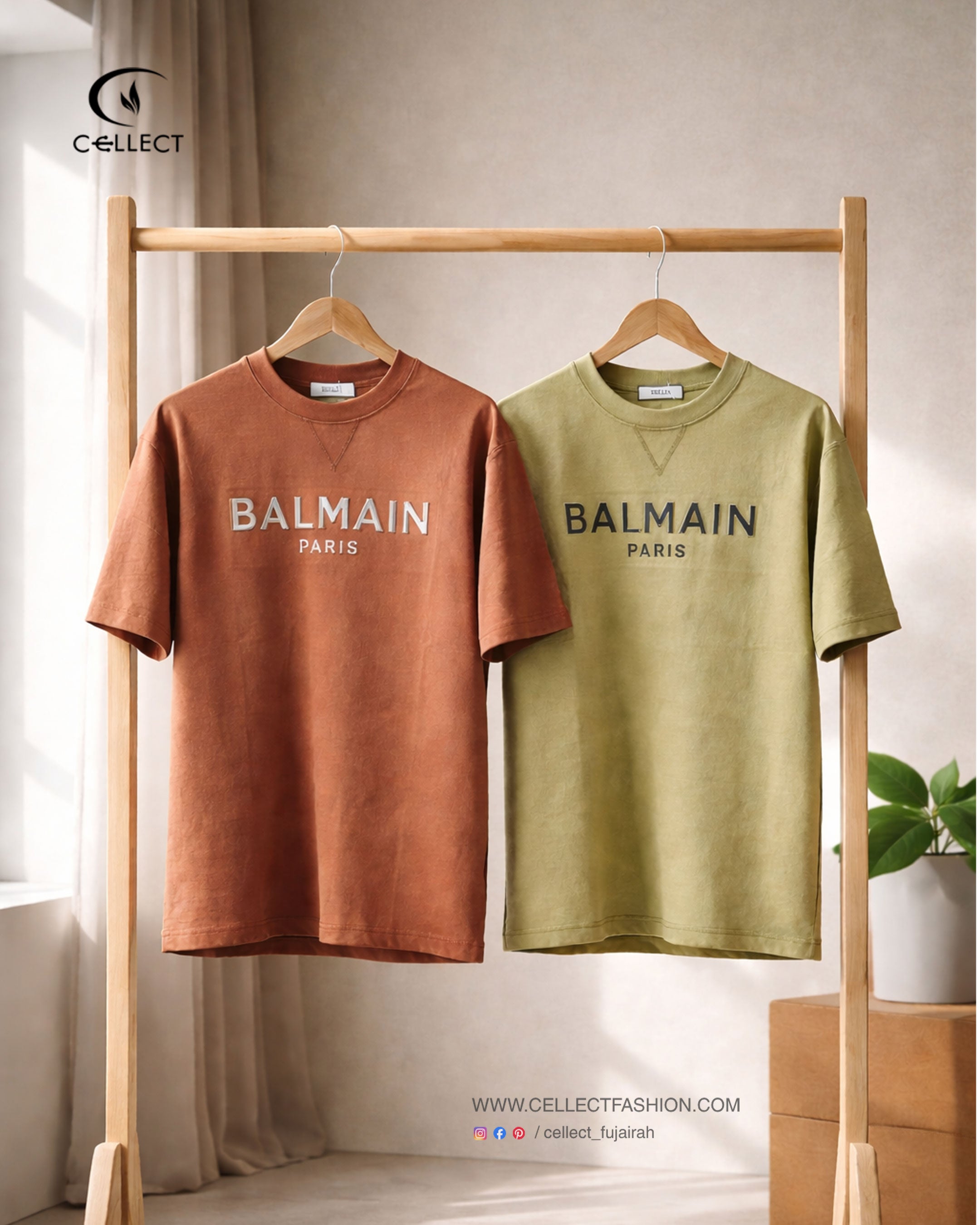 Balmain Paris Tee Sage Green | CELLECT FASHION | Premium Streetwear